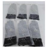 Six pairs new in package, ladies black leather