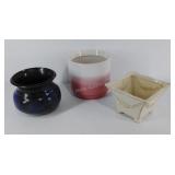 Group of three ceramic planters