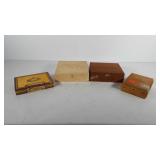 Four cigar boxes, includes Pleiades, Palma villa,