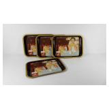 Norman Rockwell metal lap trays, set of four,