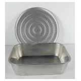 Cookware, aluminum roasting pan and perforated