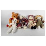 Box of toys, includes bunny stuffed animals,