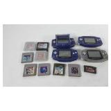 Games, four gameboy advances, seven Gameboy color