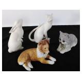 Group of four porcelain animal figurines, Lenox,