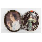 Advertising, soda metal trays, Coca-Cola 1973 and