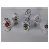 Six porcelain eggs with stands, 5 Lenox and 1