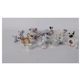Group of Miniature china figurines, some marked