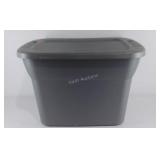 storage tote, plastic, approximately 18 gallon