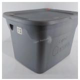 Large storage tote with lid, approximately 18