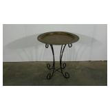 Brass tray table with Asian inspired design, 24"