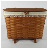 Longaberger magazine basket, with hinged top,