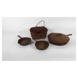 Cast iron cookware, 6.5" skillets (one Merit),