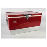 Coleman metal cooler with handles, 22.5" × 13.5"