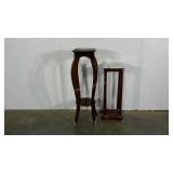 Two plant stands, tallest is 42" and has a couple