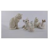 Three Lenox porcelain cat figurines