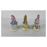 Three Franklin porcelain bells, includes Snow