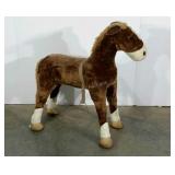 Plush ride on horse with stirrups, no saddle, age