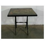 Folding table with autumn scene, 28 x 28 x 28