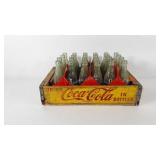 Wooden Coca-Cola crate with 24 6.5oz bottles,
