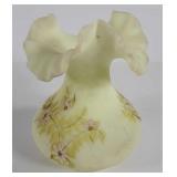 Glassware, Fenton custard glass ruffled vase,