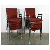Group of 10 stackable conference chairs, aluminum