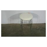 Vinyl stool with aluminum base, 18" tall