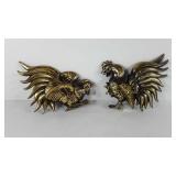 Two fighting cocks wall hangings