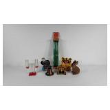 Bank collection,  includes flocked rabbit, poly