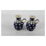 Polish pottery candle holders