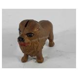 Cast iron lion coin bank, 5"