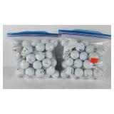Golf balls, two gallon zip lock bags of used