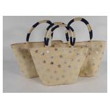 Three woven stars and stripes purses, new