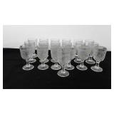 Glassware, nineteen iris and herringbone wine