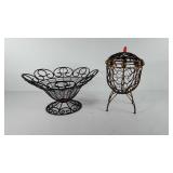 Metal home decor, includes center piece bowl and