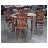 Antique Oak Table Set, 42" round top Table with