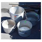 Four Commercial Grade Aluminum Stock Pots