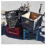 Four plastic Milk Crates, Older Quality made