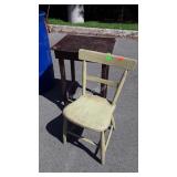 2 pieces: wooden chair and table