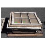 10 Old Wooden frame Farm House Windows, various