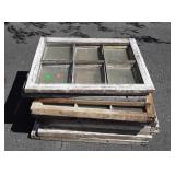 12 Old Wooden frame Farm House Windows, various