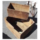 Apple crate and storage box.  Missing a board