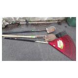 Long handle tools,  rakes, shovels