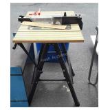 Wood working table & stand, plus storage shelf