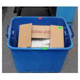 Blue tote with assorted size tiles