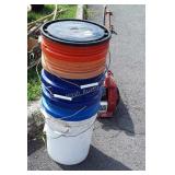 6 Five Gallon Plastic Buckets