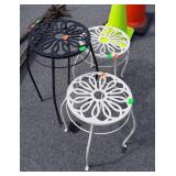 Three iron works Outdoor side stands, 12" round