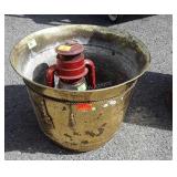 Brass Planter pot, and Barn Lantern
