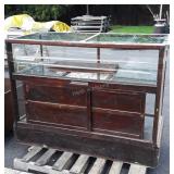 Antique Store Counter Display Case, 58x26x44"