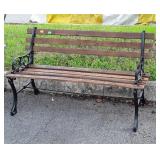 4ft Park Bench, cast legs, board slat seating
