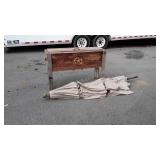 2pc Patio Accessories lot, cooler Chest, pine